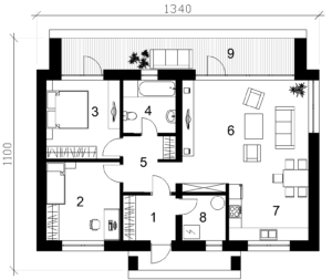 Планировка современного дома Arina 89 кв.м