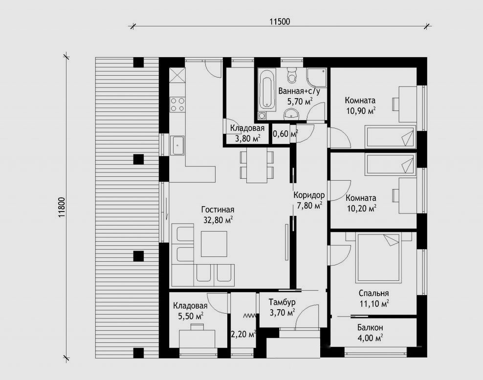 План дома Rundament129