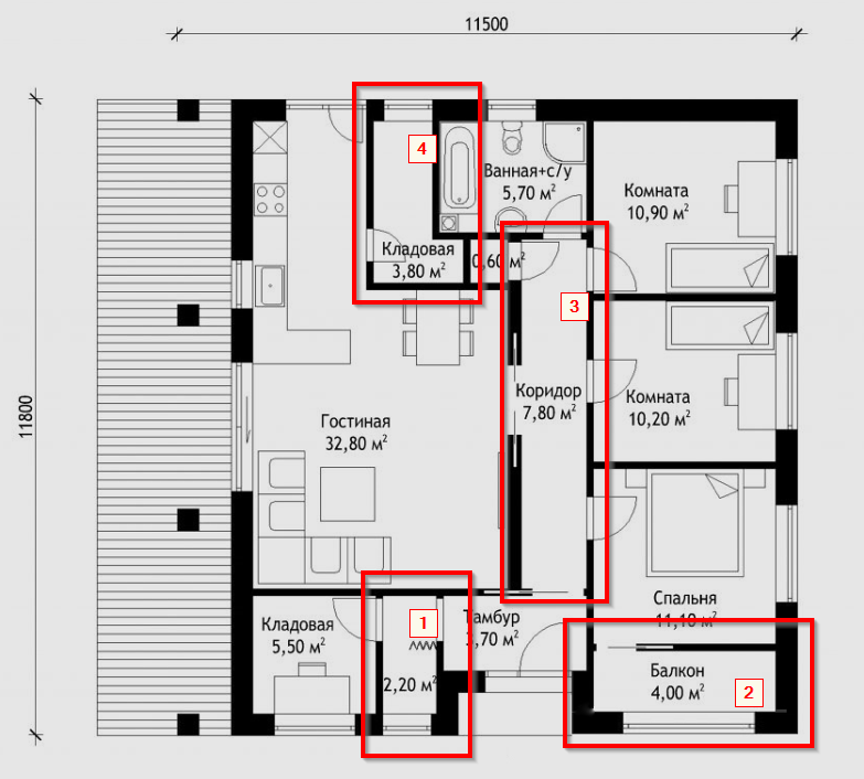 Планировка 1этажного дома - варианты улучшения